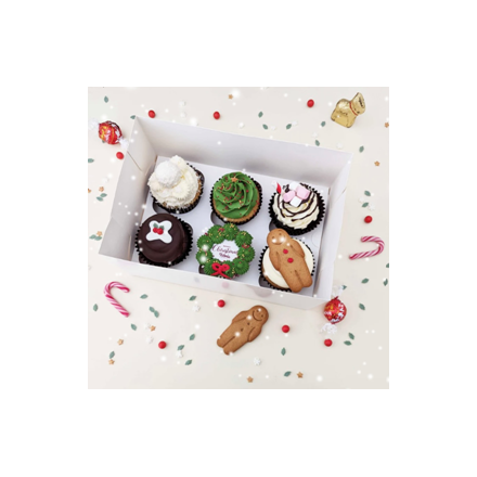 Six Christmas cupcakes Image